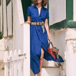 Sezane Indigo Robe Carisse Dress - XS